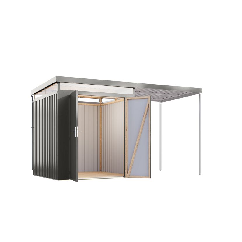 Metallgerätehaus-Set 'Daro 2' graualuminium 414 x 239 x 209 cm
