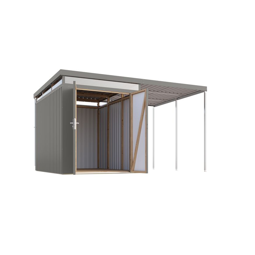 Metallgerätehaus-Set 'Daro 2,5' graualuminium 414 x 239 x 292 cm