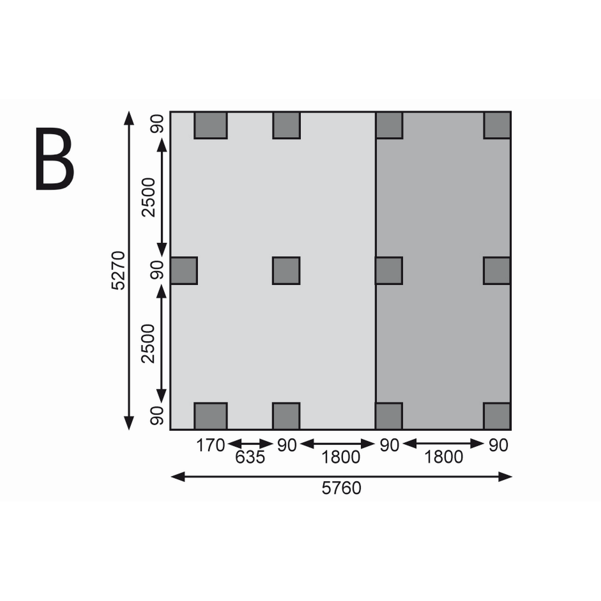 Metallgerätehaus-Set 'Daro 2,5' anthrazit 414 x 239 x 292 cm