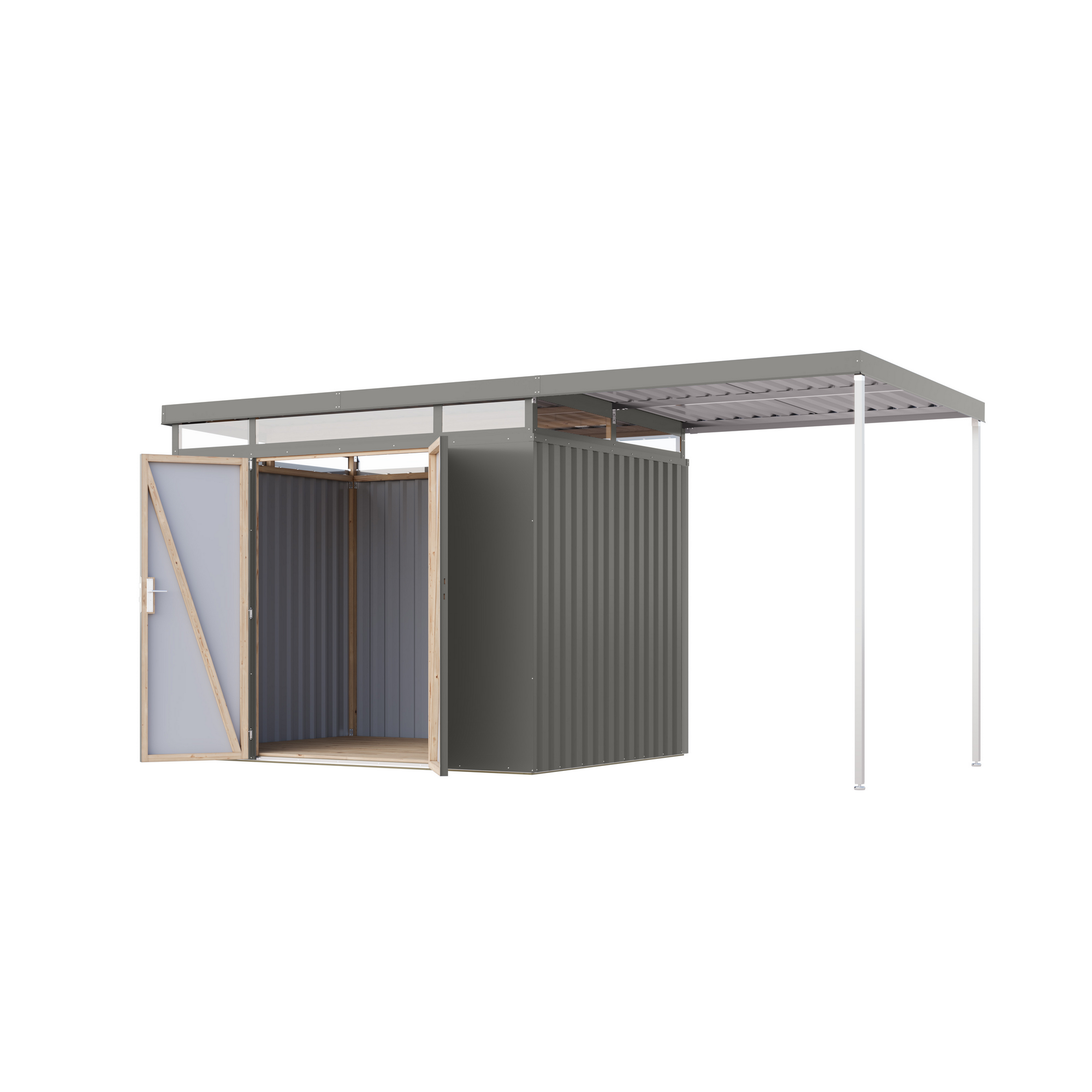 Metallgerätehaus-Set 'Daro 3' graualuminium 497 x 239 x 209 cm