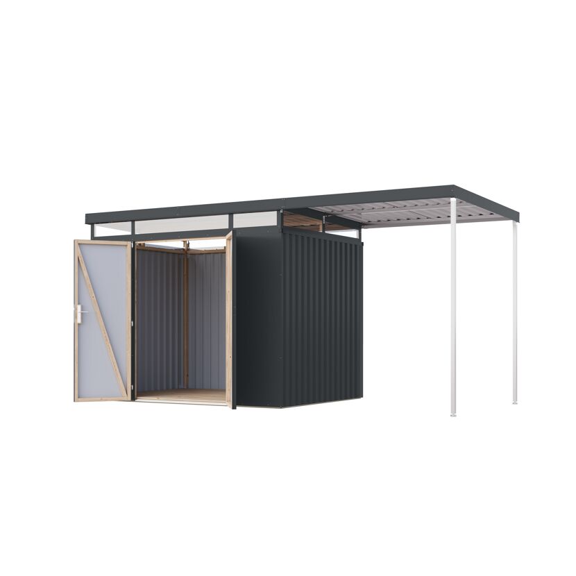Metallgerätehaus-Set 'Daro 3' anthrazit 497 x 239 x 209 cm