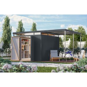 Metallgerätehaus-Set 'Daro 3,5' anthrazit 497 x 239 x 292 cm