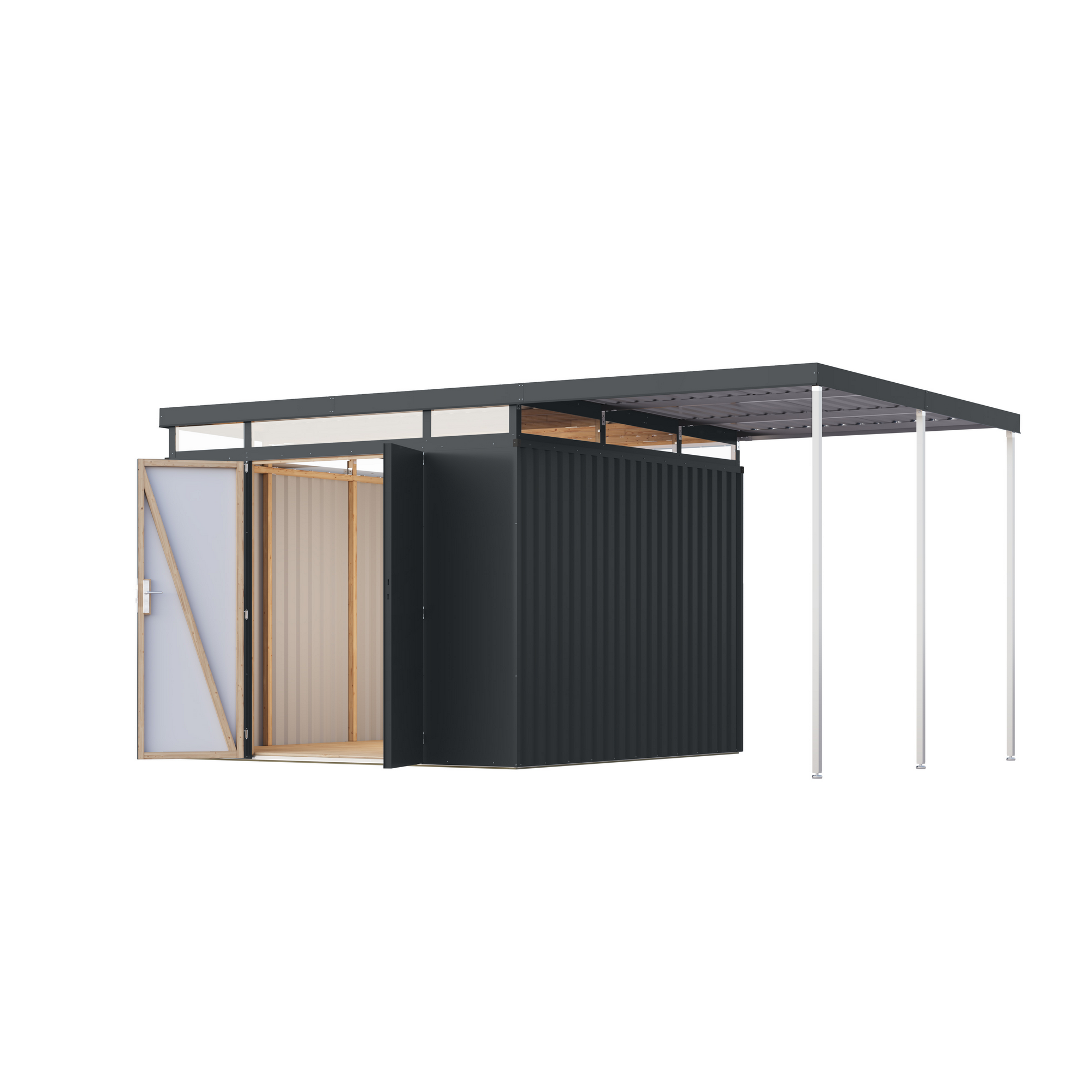 Metallgerätehaus-Set 'Daro 3,5' anthrazit 497 x 239 x 292 cm