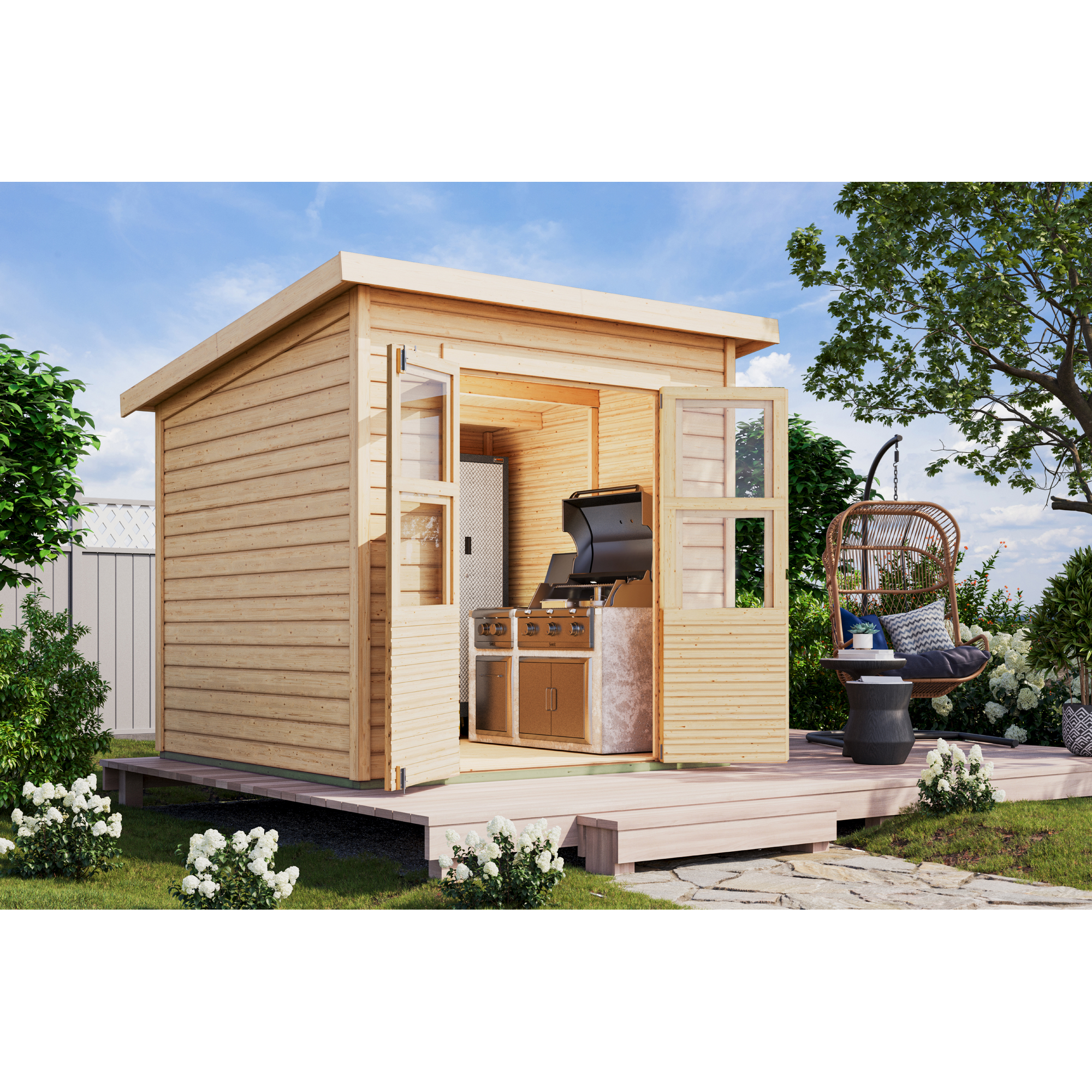 Gartenhaus 'Agil' Fichtenholz naturbelassen 212 x 219 x 214 cm