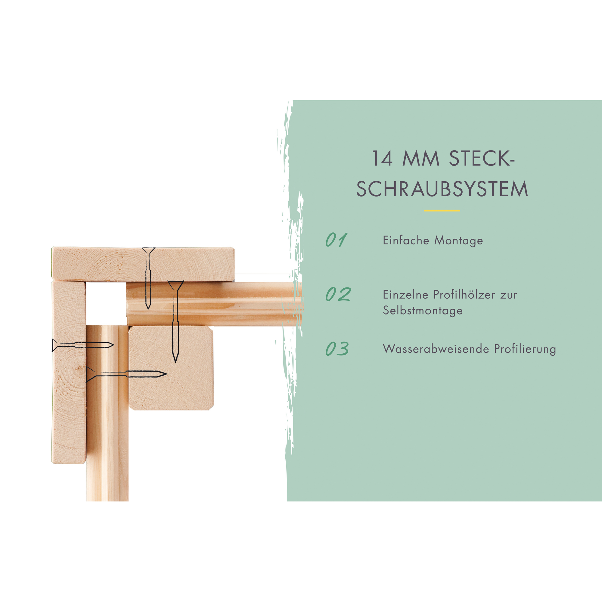 Gartenhaus-Set 'Agil' Fichtenholz naturbelassen 370 x 219 x 214 cm