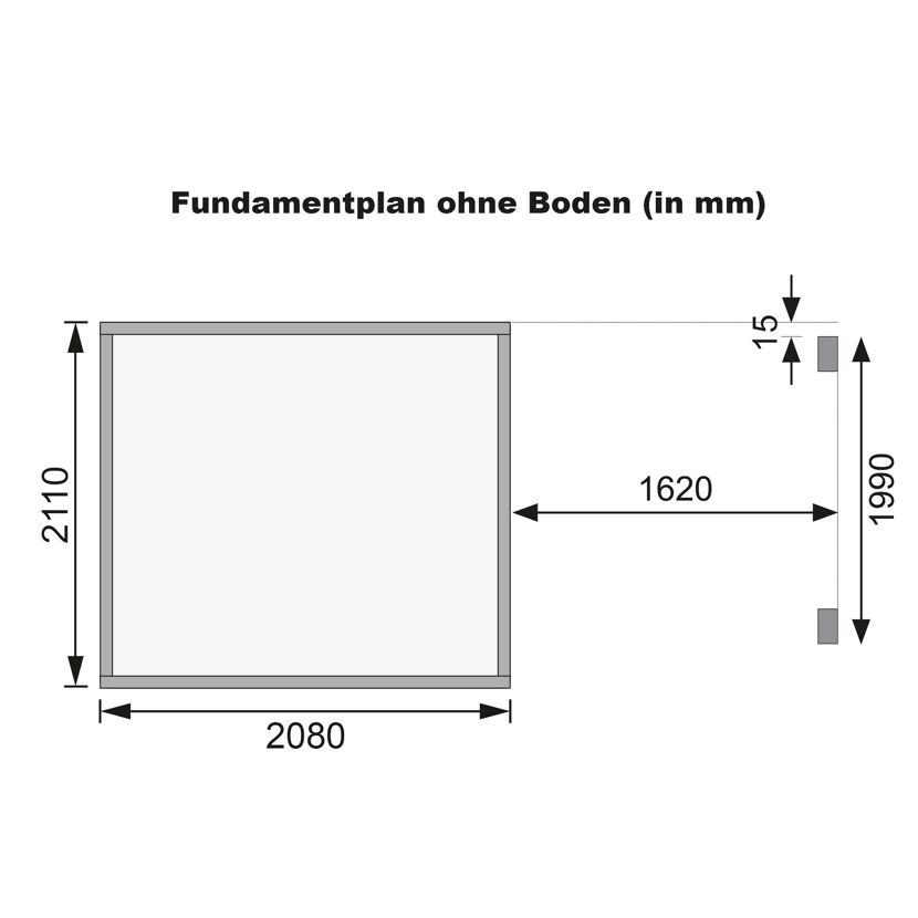 Gartenhaus-Set 'Agil' Fichtenholz naturbelassen 370 x 219 x 214 cm