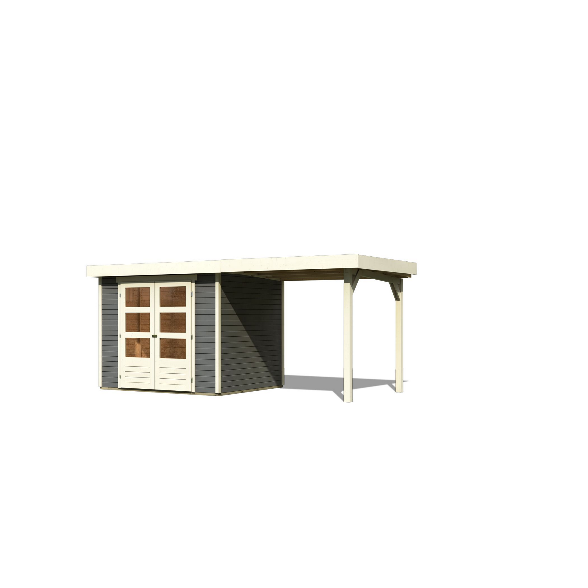 Gartenhaus-Set 'Blitz' Fichtenholz terragrau 462 x 211 x 217 cm