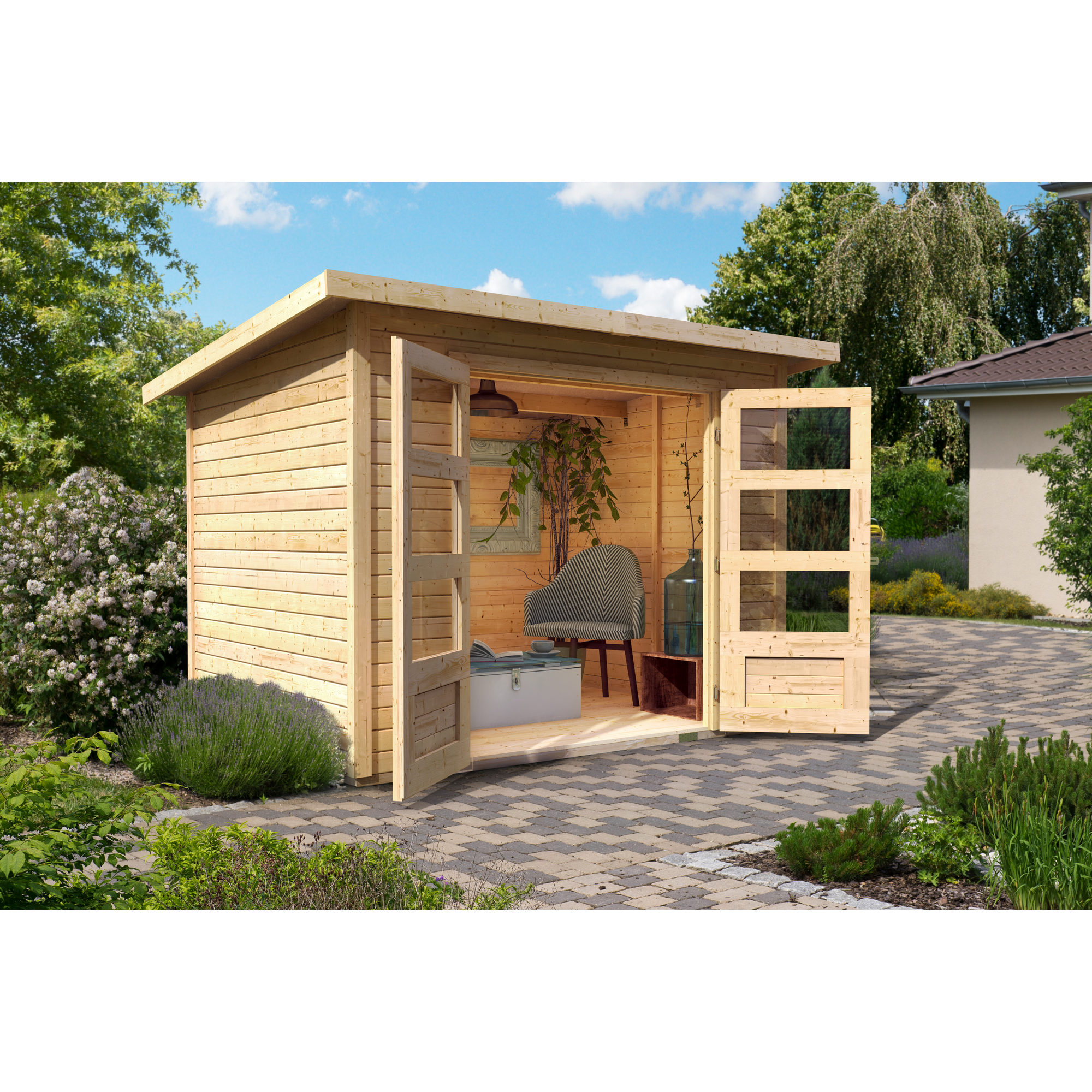 Gartenhaus 'Turbo' Fichtenholz naturbelassen 246 x 197 x 186 cm