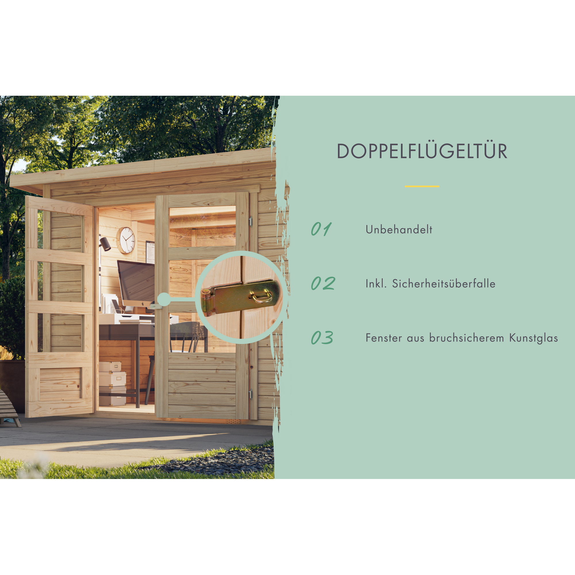 Gartenhaus 'Turbo' Fichtenholz naturbelassen 246 x 197 x 186 cm