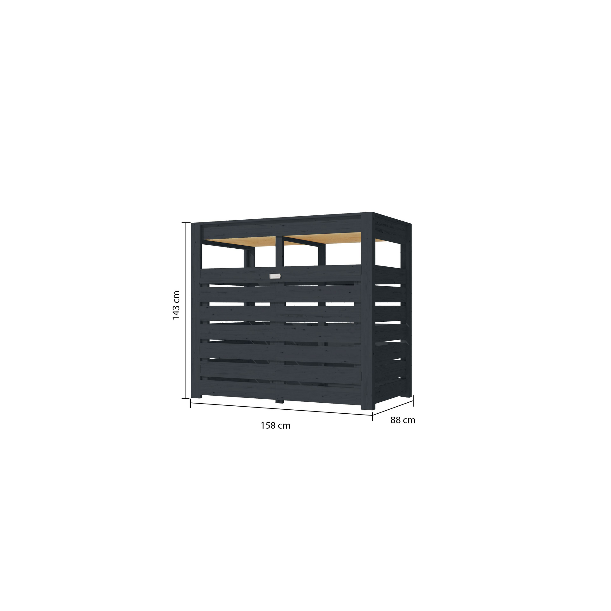 Mülltonnenunterstand '2' mit Hochbeet anthrazit 158,2 x 142,6 x 87,6 cm