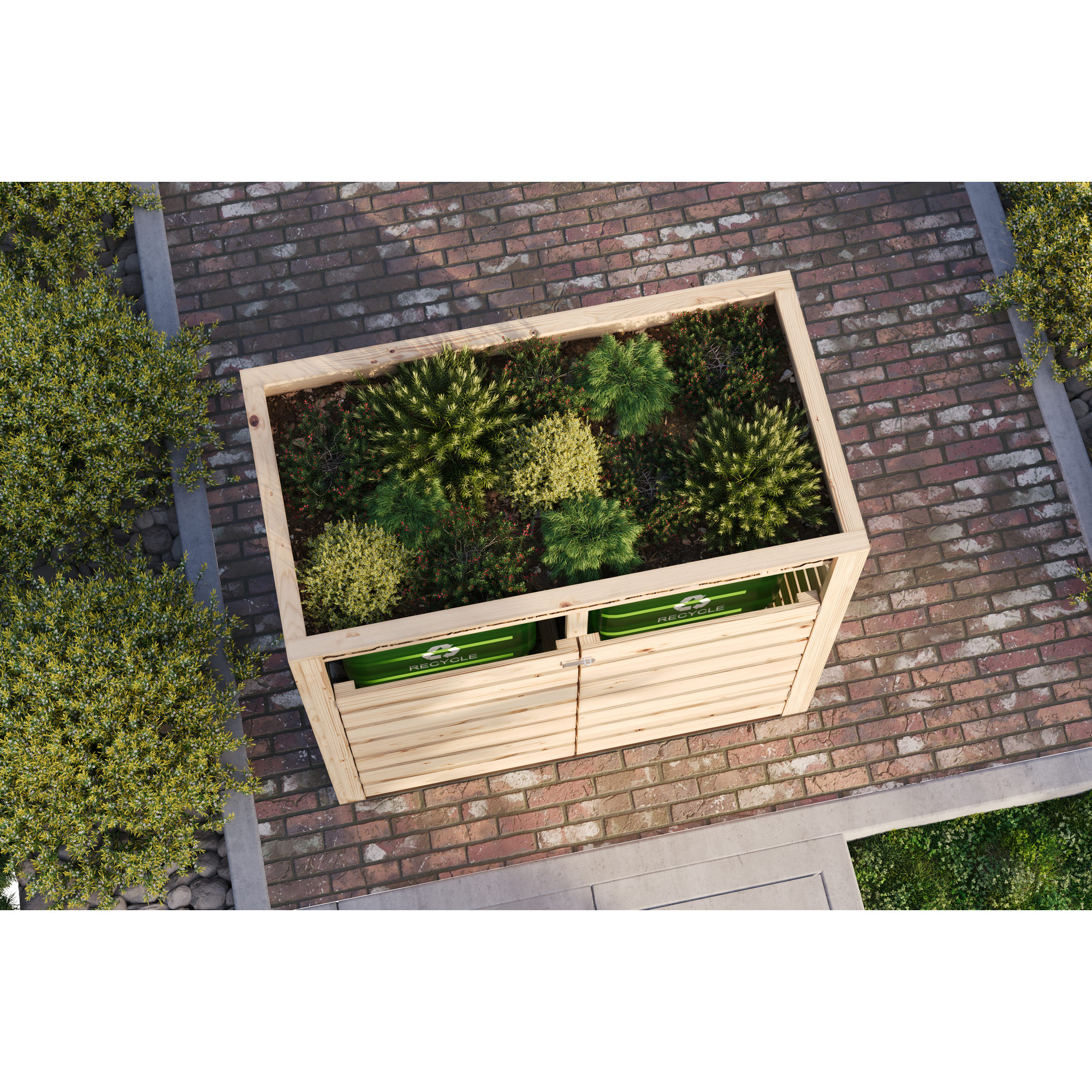 Mülltonnenunterstand '3' mit Hochbeet anthrazit 238 x 142,6 x 87,6 cm