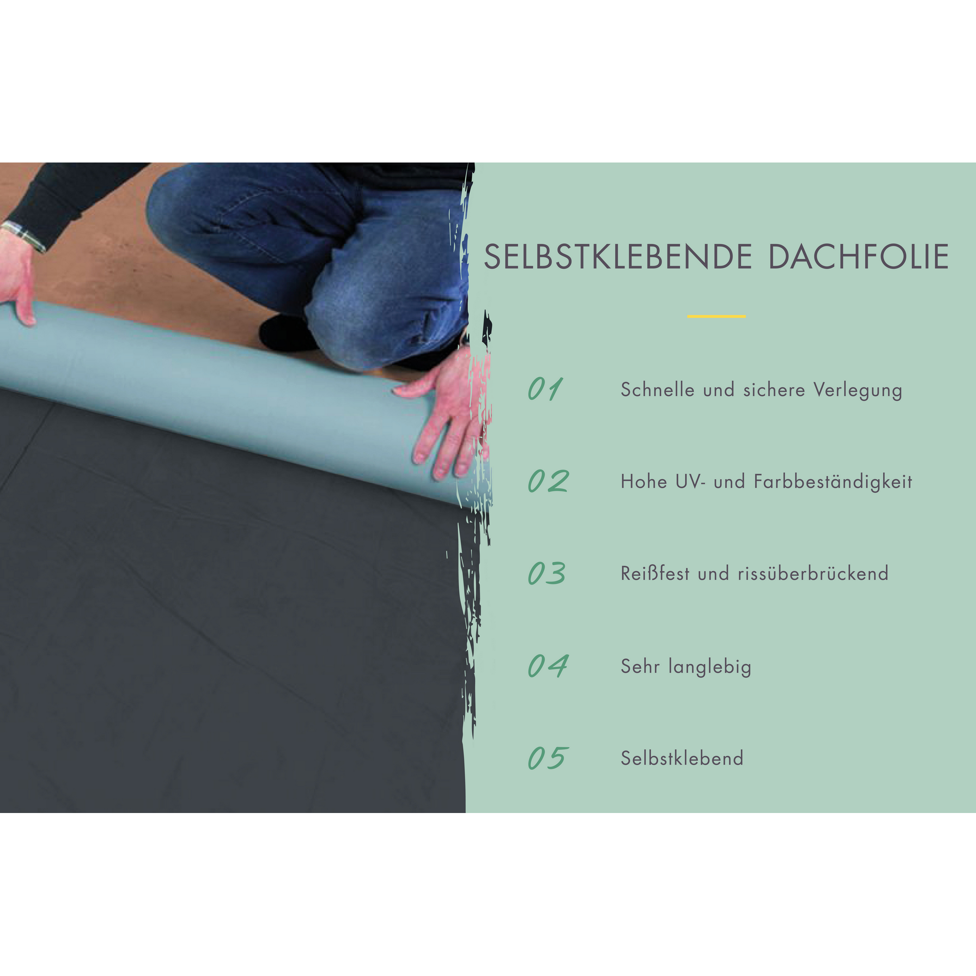 Selbstklebende Dachfolie anthrazit 5 qm