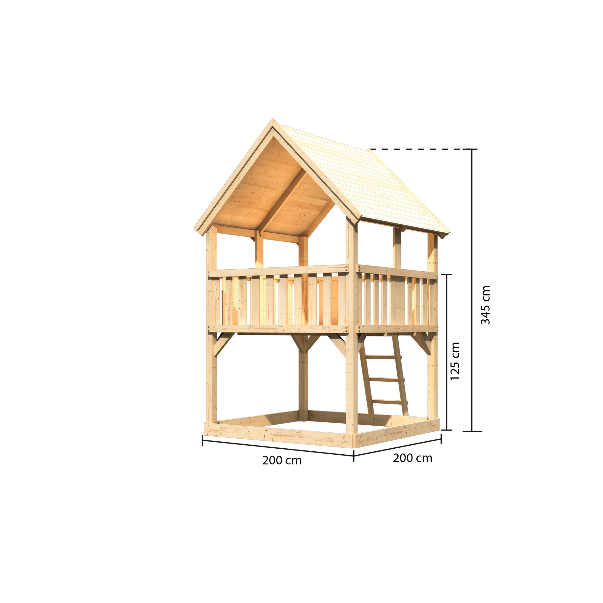 Spielturm 'Ida' naturbelassen 200 x 200 x 345 cm