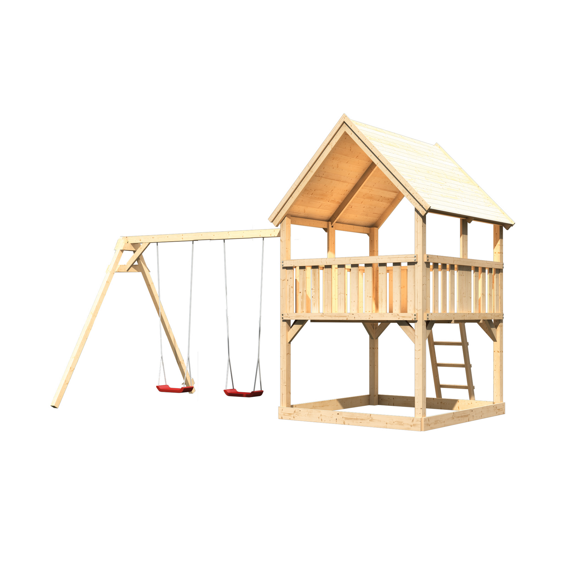 Spielturm 'Ida' naturbelassen mit Doppelschaukel 440 x 264 x 345 cm