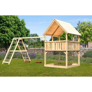 Spielturm 'Ida' naturbelassen mit Doppelschaukel, Klettergerüst 508 x 264 x 345 cm