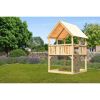 Spielturm 'Ida' naturbelassen mit Kletterwand 200 x 200 x 345 cm