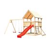 Spielturm 'Ida' naturbelassen Doppelschaukel, Rutsche rot 440 x 394 x 345 cm