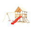 Spielturm 'Ida' naturbelassen Doppelschaukel, Rutsche rot 440 x 394 x 345 cm