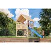 Spielturm 'Ida' naturbelassen mit Doppelschaukel, Rutsche blau 440 x 394 x 345 cm