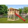 Stelzenhaus 'Ciana' naturbelassen mit Rutsche rot 440 x 244 x 309 cm