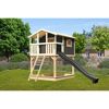 Stelzenhaus 'Ciana' terragrau mit Rutsche anthrazit 440 x 244 x 309 cm