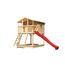 Stelzenhaus 'Ciana' naturbelassen mit Netzrampe, Rutsche rot 440 x 244 x 309 cm