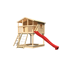Stelzenhaus 'Ciana' naturbelassen mit Netzrampe, Rutsche rot 440 x 244 x 309 cm