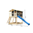 Stelzenhaus 'Ciana' terragrau mit Netzrampe, Rutsche blau 440 x 244 x 309 cm