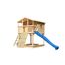 Stelzenhaus 'Ciana' naturbelassen mit Holzrampe, Rutsche blau 440 x 244 x 309 cm