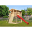 Stelzenhaus 'Ciana' naturbelassen mit Holzrampe, Rutsche rot 440 x 244 x 309 cm