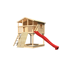 Stelzenhaus 'Ciana' naturbelassen mit Holzrampe, Rutsche rot 440 x 244 x 309 cm