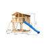 Stelzenhaus 'Ciana' naturbelassen mit Doppelschaukel, Rutsche blau 680 x 264 x 309 cm
