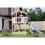 Stelzenhaus 'Ciana' terragrau mit Doppelschaukel, Rutsche blau 680 x 264 x 309 cm