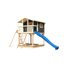 Stelzenhaus 'Ciana' terragrau mit Doppelschaukel, Rutsche blau 680 x 264 x 309 cm