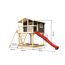 Stelzenhaus 'Ciana' terragrau mit Doppelschaukel, Rutsche rot 680 x 264 x 309 cm