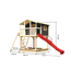 Stelzenhaus 'Ciana' terragrau mit Doppelschaukel, Rutsche rot 680 x 264 x 309 cm