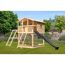 Stelzenhaus 'Ciana' naturbelassen mit Doppelschaukel, Rutsche anthrazit 680 x 264 x 309 cm