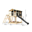 Stelzenhaus 'Ciana' terragrau mit Doppelschaukel, Rutsche anthrazit 748 x 264 x 309 cm