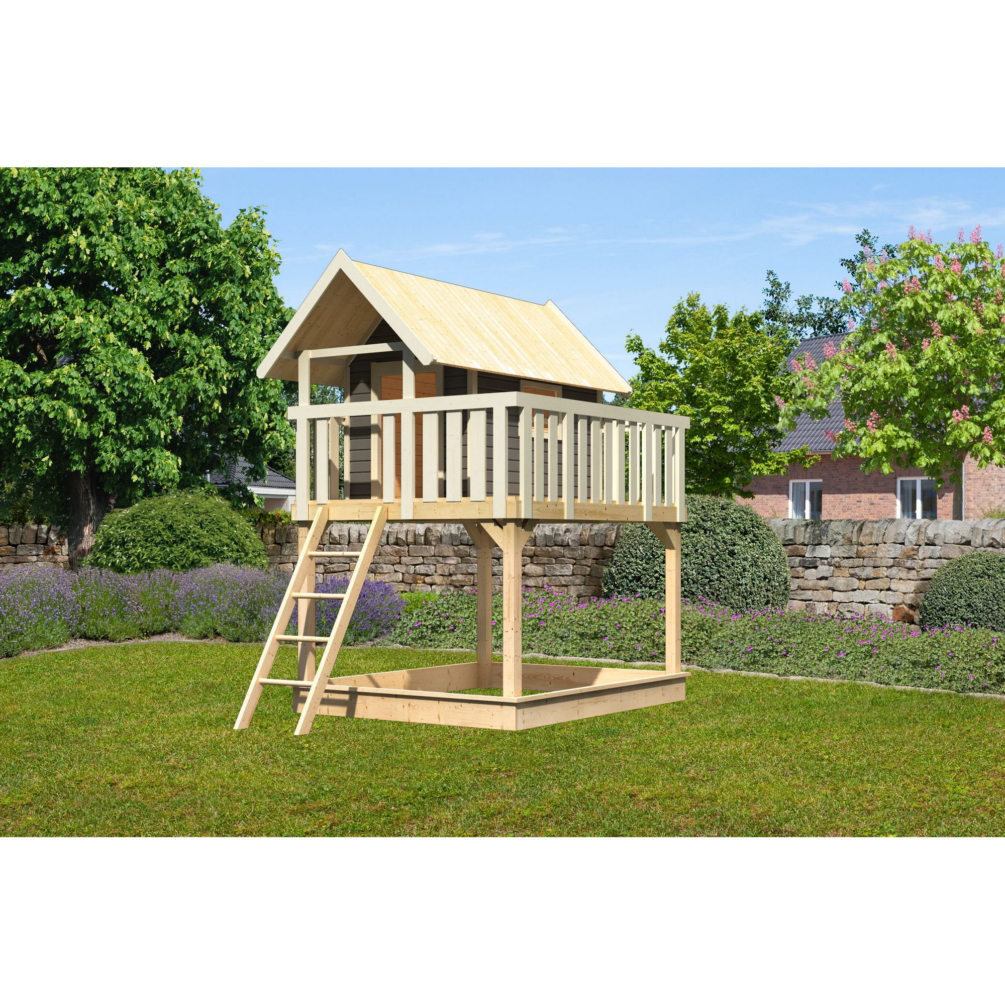 Stelzenhaus 'Karlie' terragrau 198 x 243 x 329,5 cm