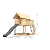 Stelzenhaus 'Karlie' naturbelassen mit Rutsche anthrazit 198 x 485 x 329,5 cm