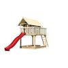 Stelzenhaus 'Karlie' terragrau mit Rutsche rot 198 x 485 x 329,5 cm