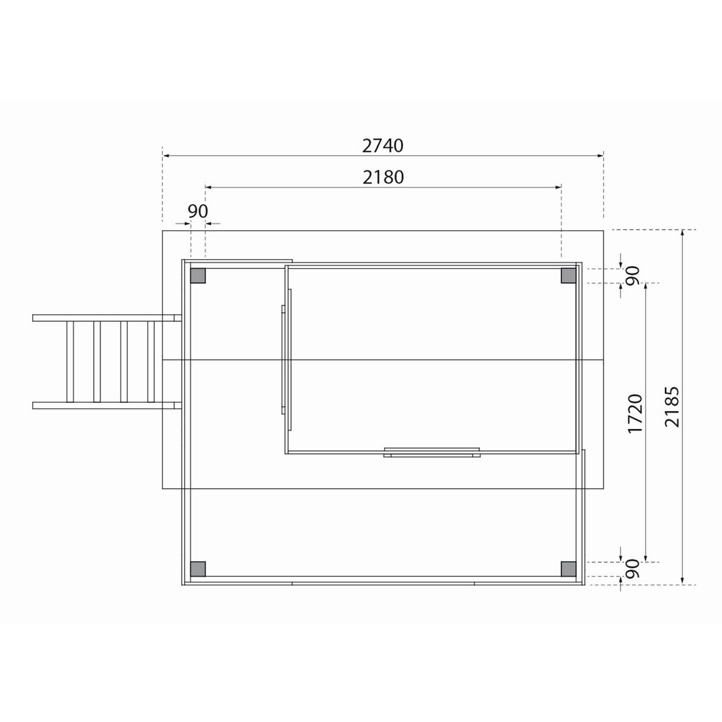 Stelzenhaus 'Karlie' terragrau mit Rutsche rot 198 x 485 x 329,5 cm