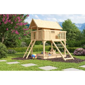 Stelzenhaus 'Karlie' naturbelassen mit Netzrampe 198 x 243 x 329,5 cm