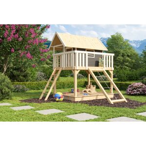 Stelzenhaus 'Karlie' terragrau mit Netzrampe 198 x 243 x 329,5 cm