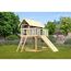 Stelzenhaus 'Karlie' terragrau mit Holzrampe 198 x 243 x 329,5 cm