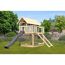Stelzenhaus 'Karlie' terragrau mit Rutsche anthrazit, Netzrampe 198 x 485 x 329,5 cm