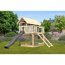 Stelzenhaus 'Karlie' terragrau mit Rutsche anthrazit, Netzrampe 198 x 485 x 329,5 cm