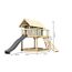 Stelzenhaus 'Karlie' terragrau mit Rutsche anthrazit, Netzrampe 198 x 485 x 329,5 cm