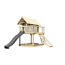 Stelzenhaus 'Karlie' terragrau mit Rutsche anthrazit, Netzrampe 198 x 485 x 329,5 cm