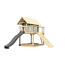 Stelzenhaus 'Karlie' terragrau mit Rutsche anthrazit, Holzrampe 198 x 485 x 329,5 cm